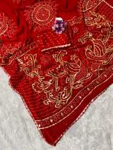 Premium Soft Georgette Bandhani Printed Saree With Beautiful Gotta patti Work in Red