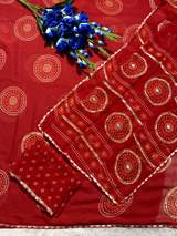 Premium Soft Georgette Bandhani Printed Saree With Beautiful Gotta patti Work in Red – view 3