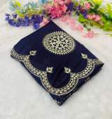 Premium Star Georgette Saree With Beautiful Floral Pitta Foil Gotta Work in All over saree With Pitta in Blue – view 3