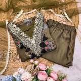 Designer Olive Green Embroidered Anarkali Kurta with Pants & Dupatta Set | Festive Wear in Mehendi – view 2