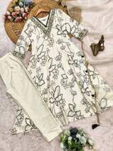 Premium White & Black Digital Print Anarkali Salwar Suit with Dupatta – view 7