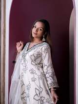 Premium White & Black Digital Print Anarkali Salwar Suit with Dupatta – view 8