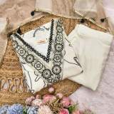 Premium White & Black Digital Print Anarkali Salwar Suit with Dupatta – view 6