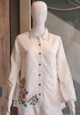 Elegant White Floral Embroidered Co-Ord Set for Women | Designer Casual Outfit – view 6