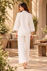 Elegant White Floral Embroidered Co-Ord Set for Women | Designer Casual Outfit – view 4