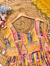 Yellow Multi-Print Anarkali Kurta Set with Dupatta | Festive & Ethnic Wear for Women – view 7