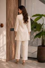 Elegant Off-White Embroidered Kurti & Pant Co-Ord Set – view 4