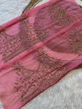 Premium Rangoli Silk White Saree With Pink Contrast Blouse And Heavy Zari Sequin Embroidery – view 8