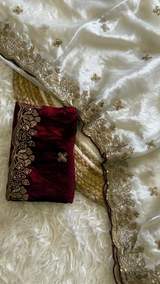 Premium Space Silk Fabric – Luxurious, Lightweight & Shimmering Material in White – view 4