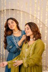 Elegant Embroidered Chanderi Silk Anarkali Kurta Set with Scalloped Dupatta in Yellow – view 9