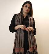 Elegant Black Viscose Chanderi Kurta Set with Printed Dupatta